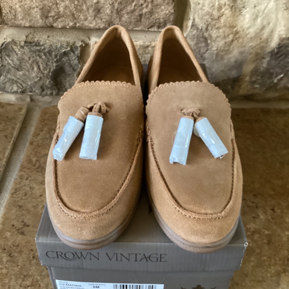 Crown Vintage Women's Loafer Shoe Size 8 Cow Suede CV-Madina Graham Crust NIB - Picture 2 of 11